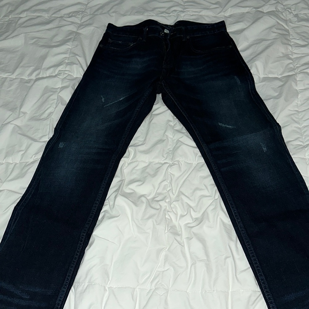 Banana Republic distressed dark slim fit jeans